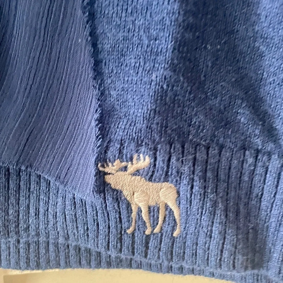 Abercrombie & Fitch Women’s Blue Ruffled Detailed Long Sleeve Cardigan SZ L - Picture 6 of 11